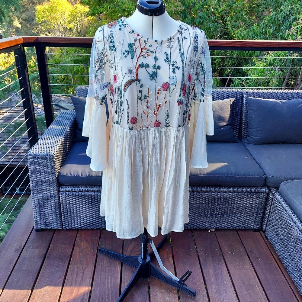 Umgee Ivory Embroidered Dress